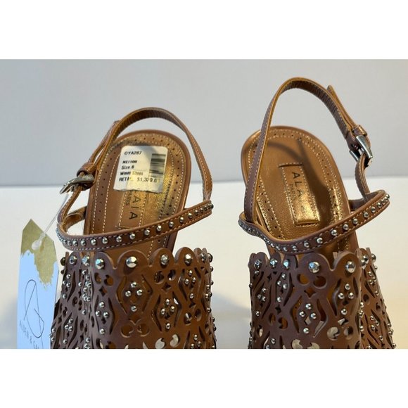 Alaia Purple Cutout Studded Slingback Heels, Size 8 (US) 38 (IT), New! $1,320 - Picture 4 of 11